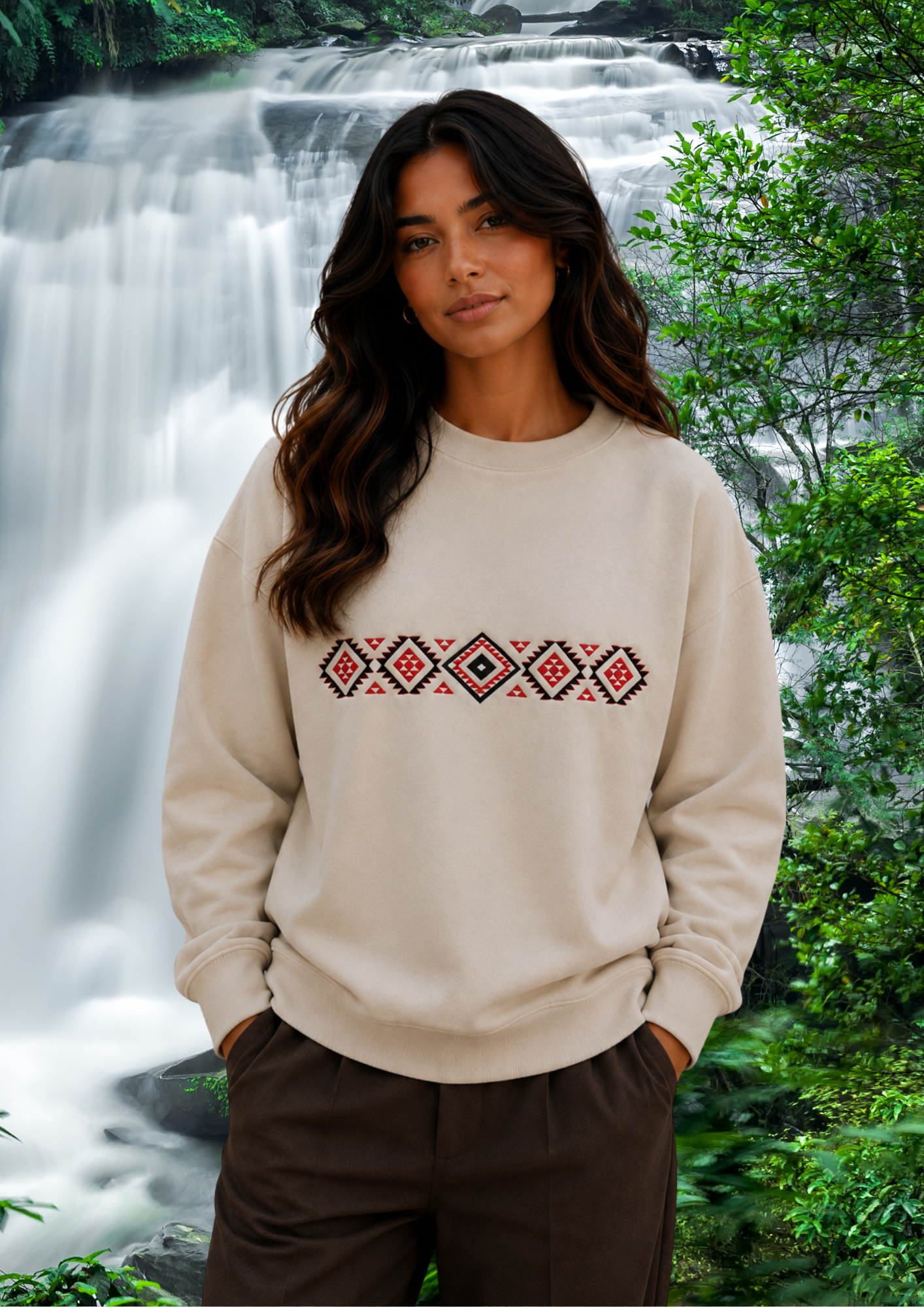 Te Wairua Embroidered Sweatshirt | Māori Inspired Crewneck NZ