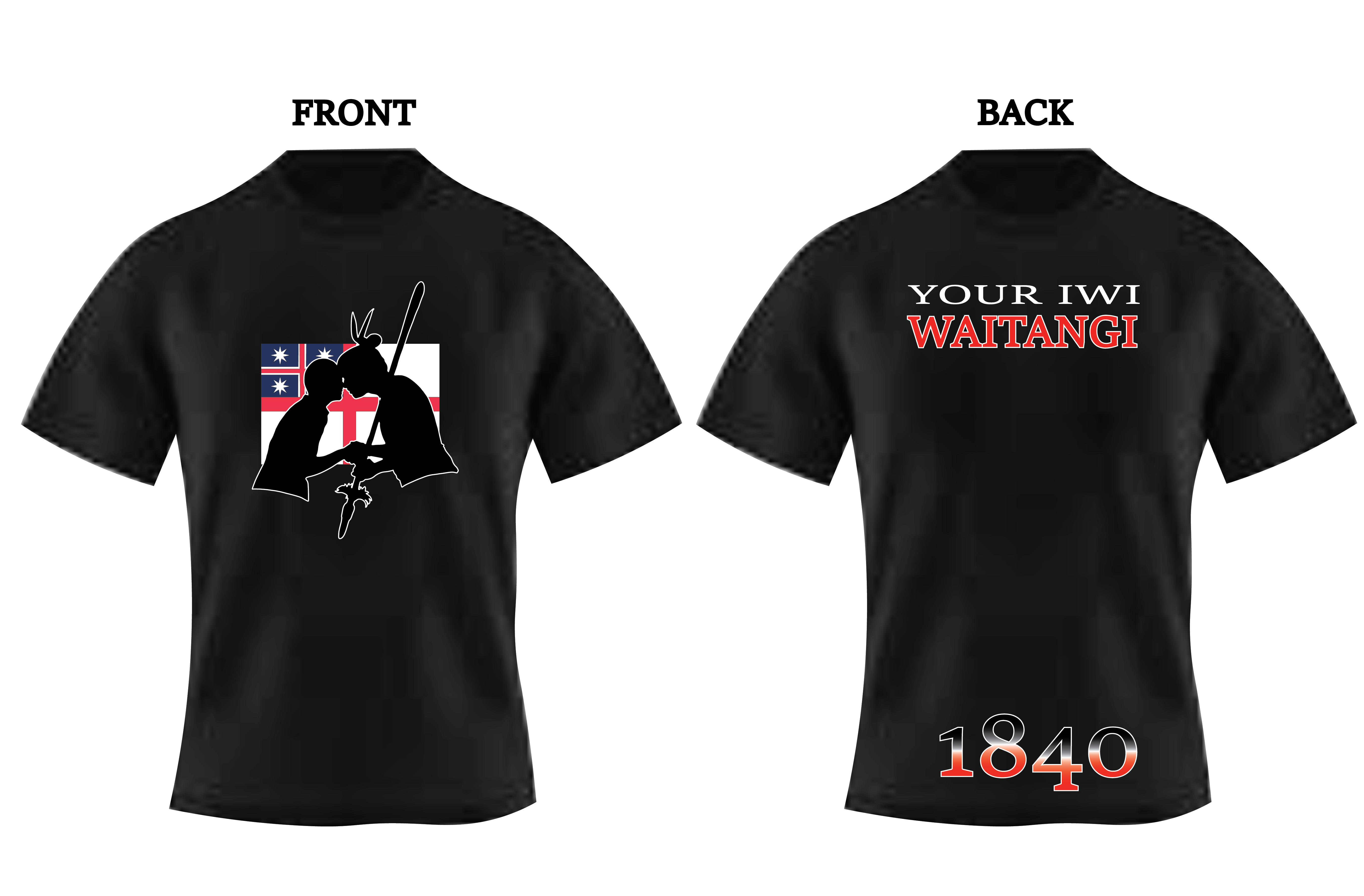 Preorder Waitangi t-shirt Adults (PLEASE ADD YOUR IWI IN THE TEXT BOX)