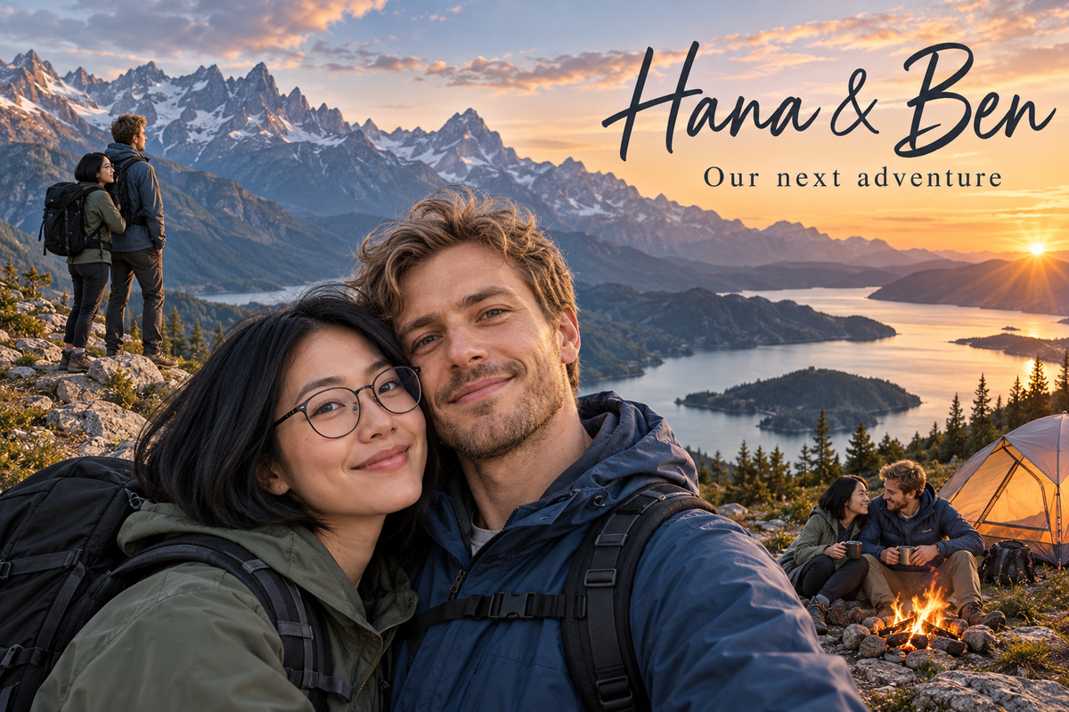 Personalised couple metal print sample artwork – fictional sample design by Mahi Wairua