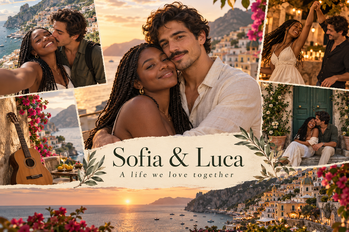 Premium Custom couple metal print sample artwork – fictional sample design by Mahi Wairua