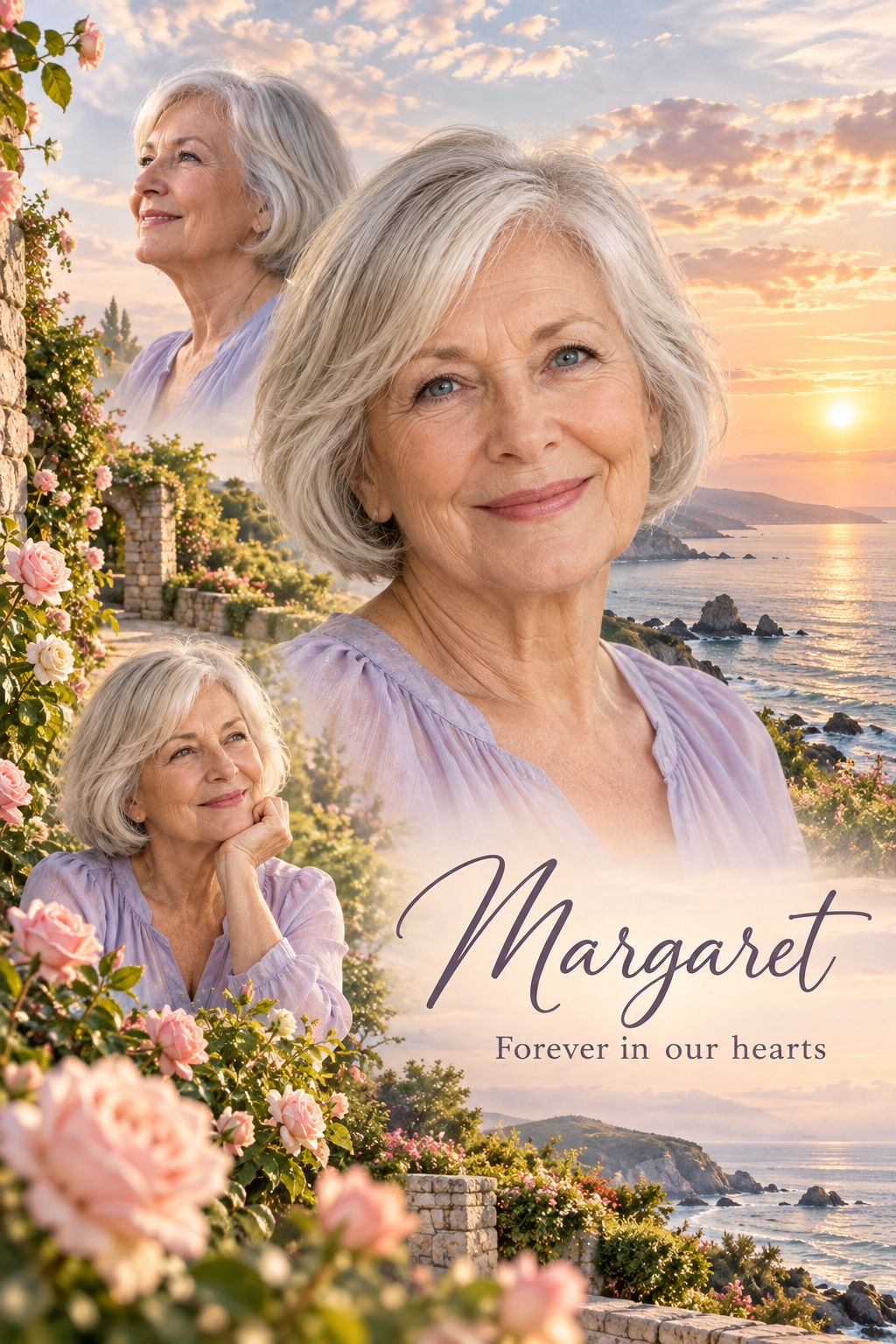 Personalised memorial metal print sample artwork – fictional sample design by Mahi Wairua