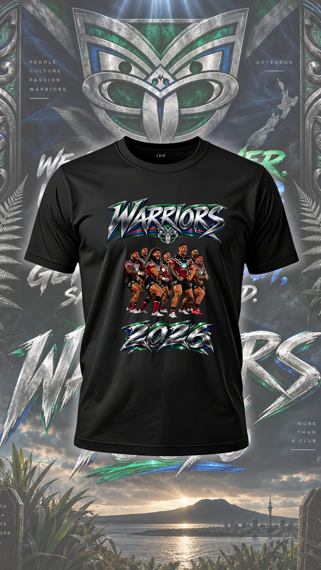 Warriors HAKA 100% Supporter Tee 2026 | Mahi Wairua