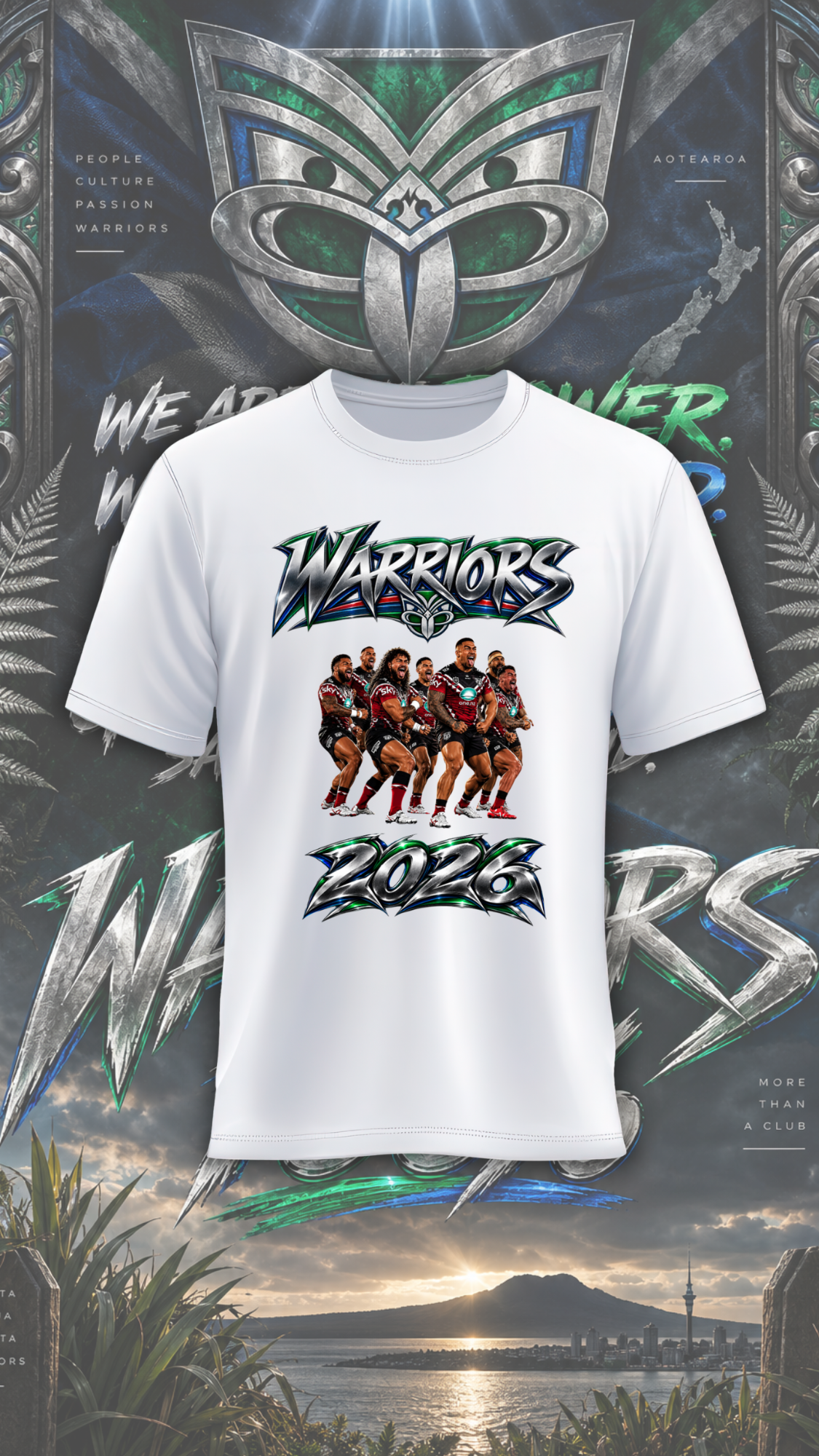 Warriors HAKA 100% Supporter Tee 2026 | Mahi Wairua