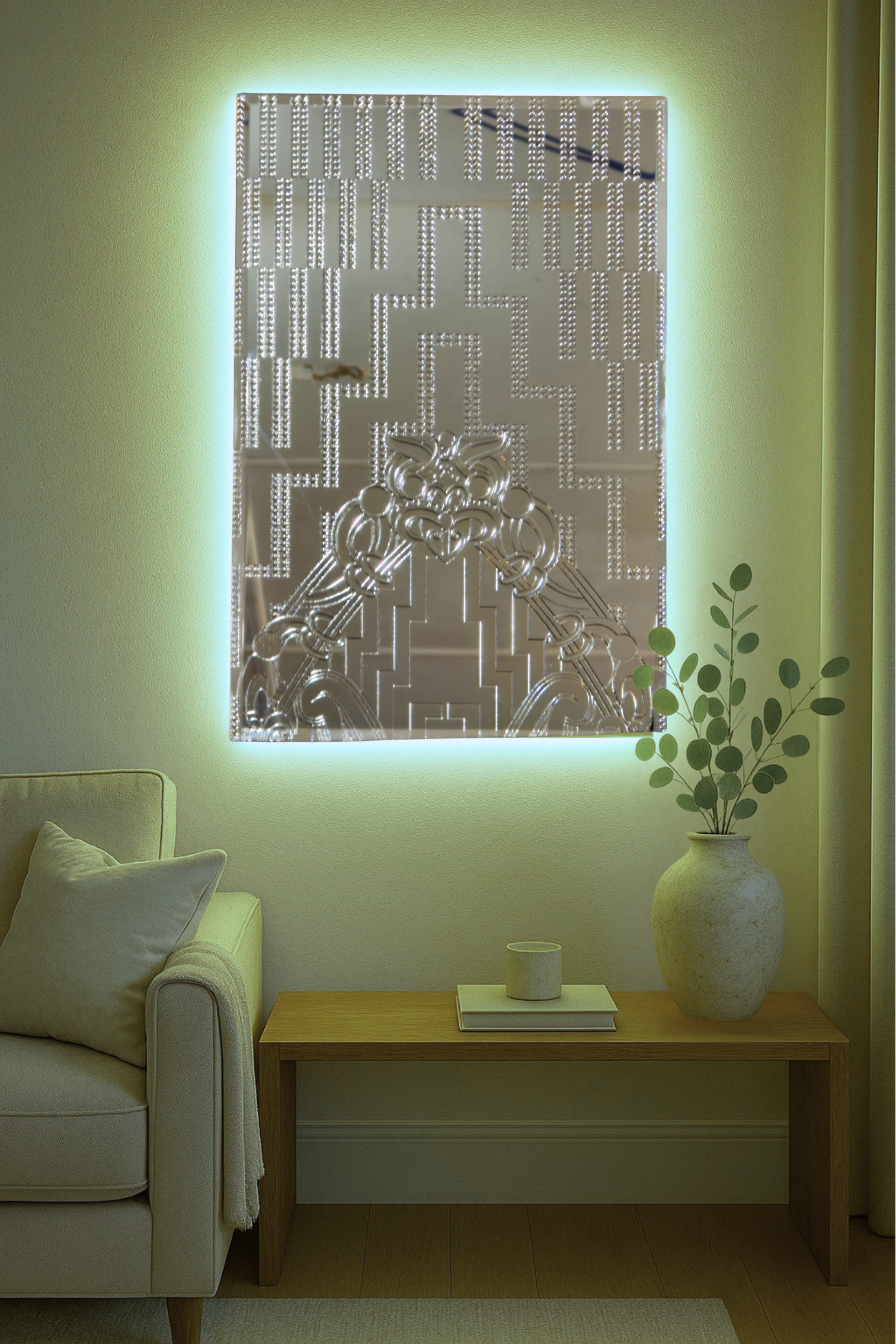 Whare Nui Mirror – Māori Poutama Guardian Design(MADE TO ORDER)