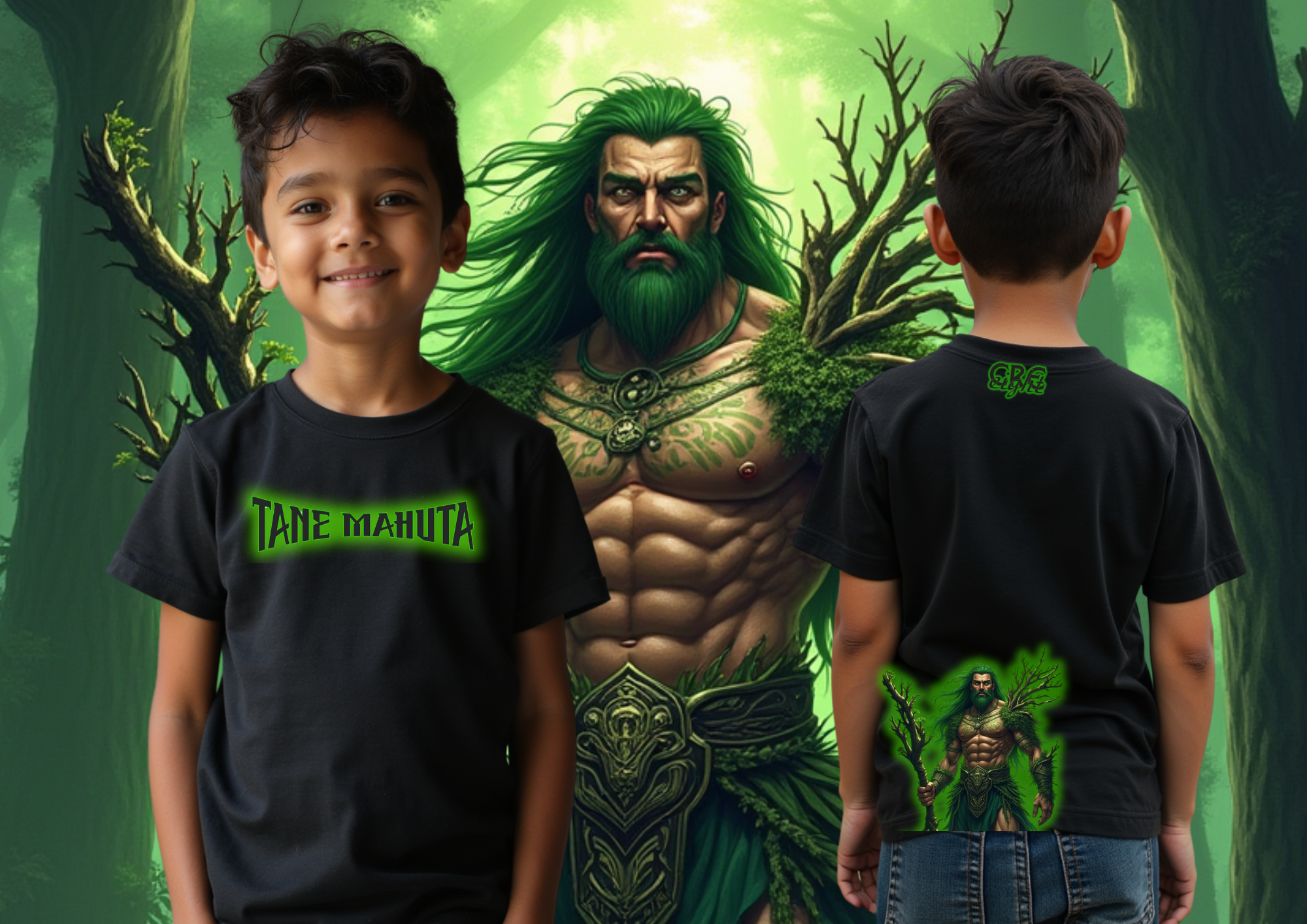 Maori T-shirt Kids ATUA (made to order) Tane Mahuta