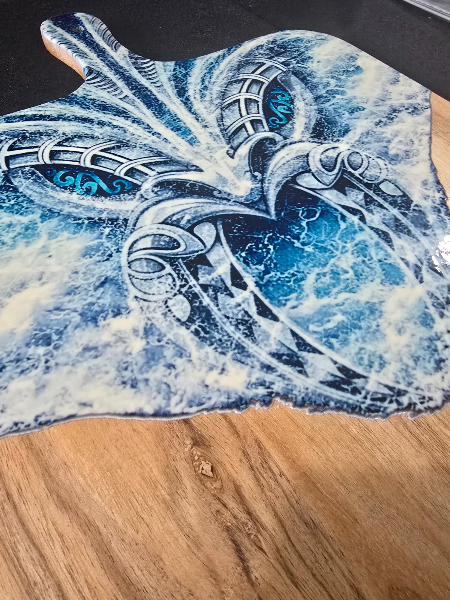 Te Manawa o Te Moana – UV Printed Ocean Art Serving Board | Mahi Wairua (MADE TO ORDER)