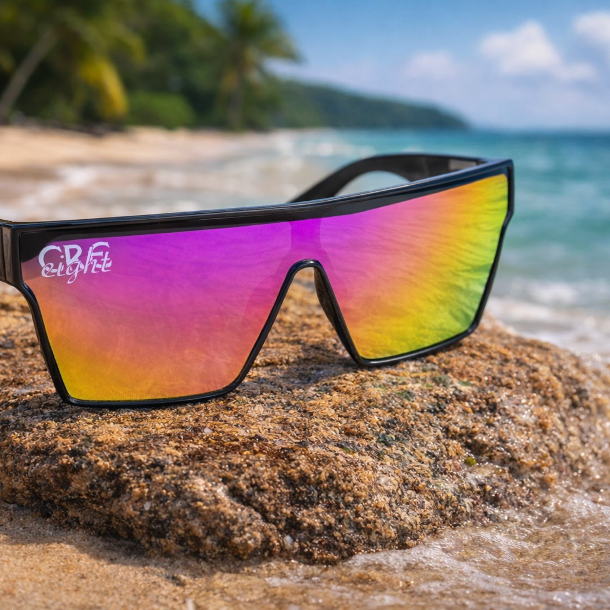 CRE-eight Pink Lens Polarized Sunglasses – Black Frame(LIMITED)