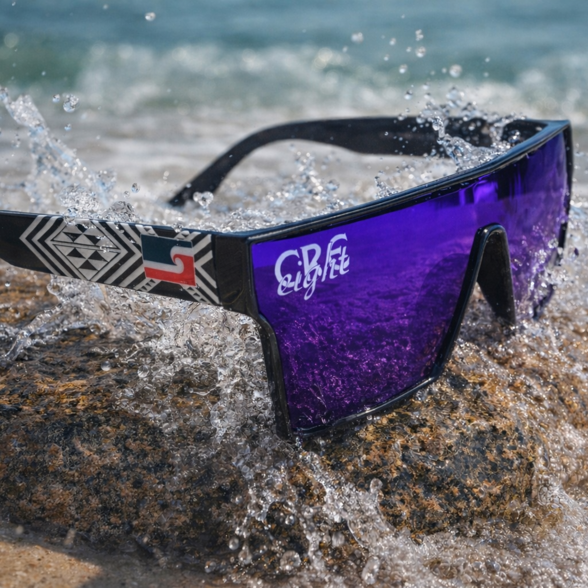 CRE-eight Midnight Purple Polarized Sunglasses – Black Frame(LIMITED)