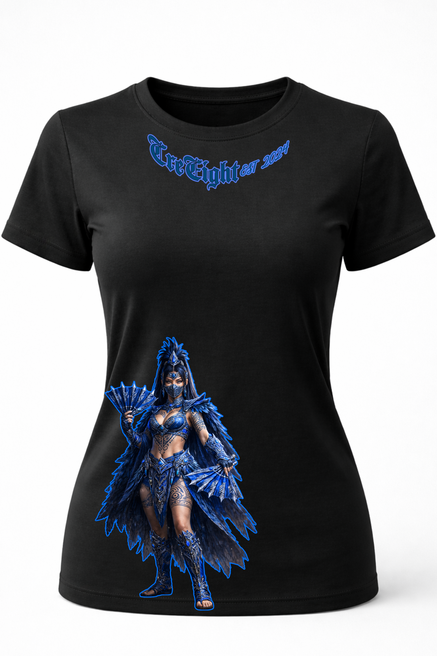 Māori Kombat Fantasy Warrior Black T-Shirt – Limited Edition Streetwear | CRE-eight(MADE TO ORDER)