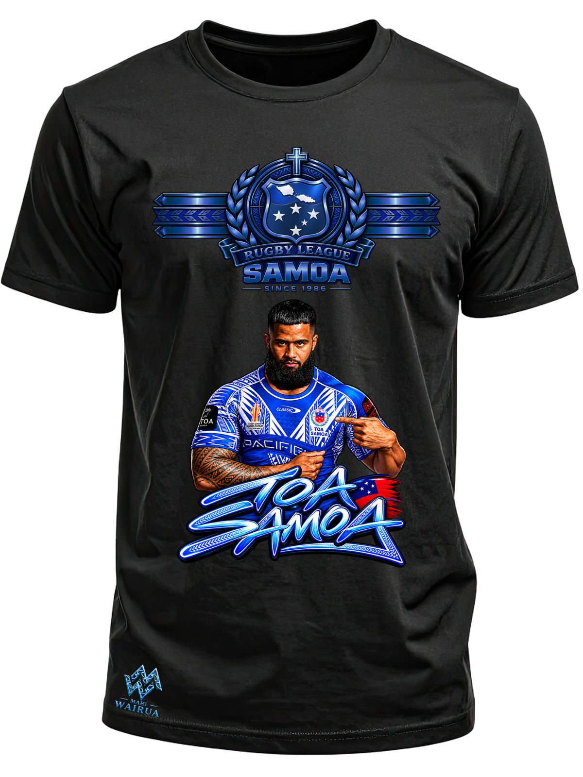 Toa Samoa Rugby League Tribute T-Shirt | World Cup 2026 | Mahi Wairua