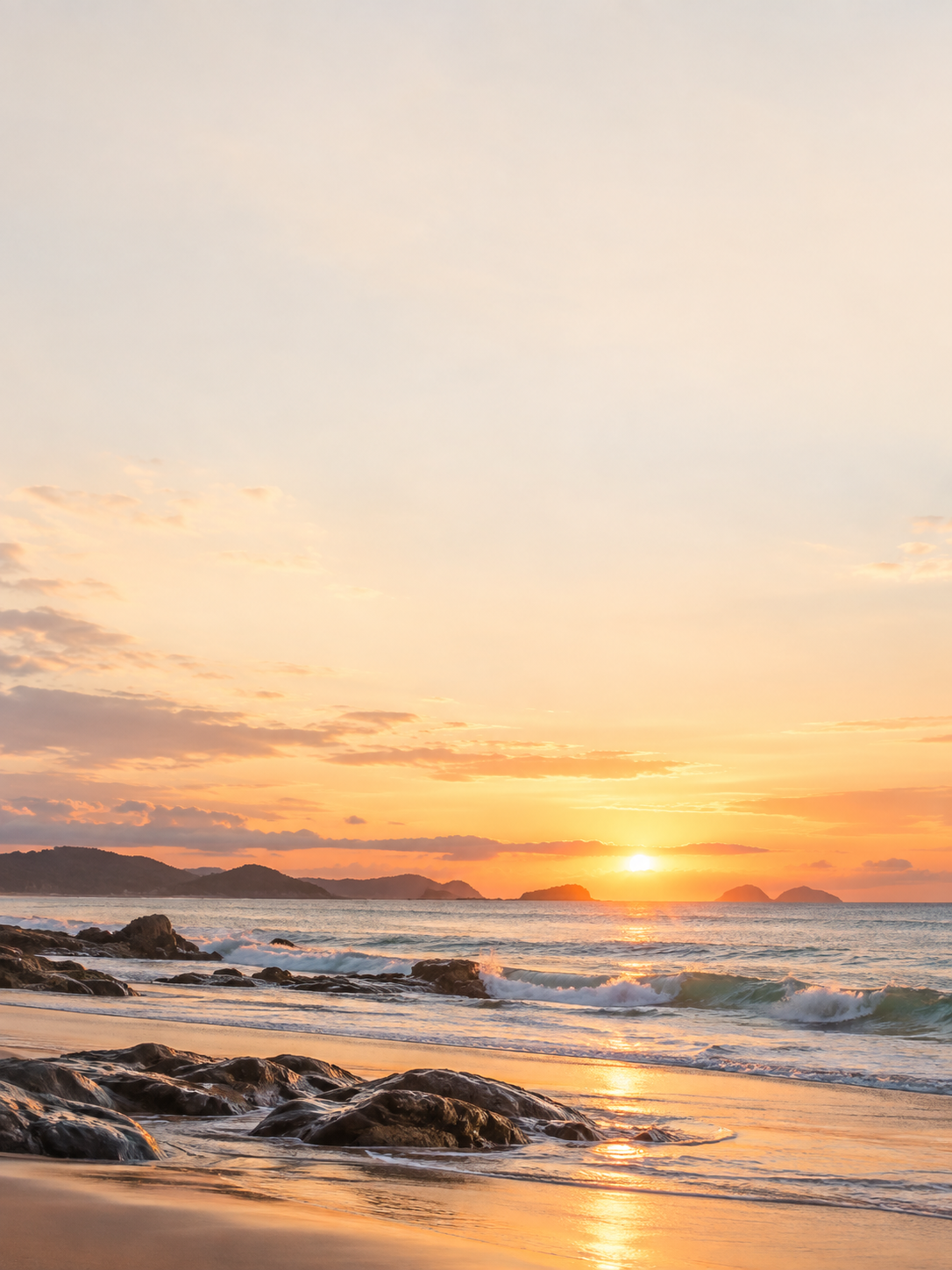 Ocean sunrise — available custom text background