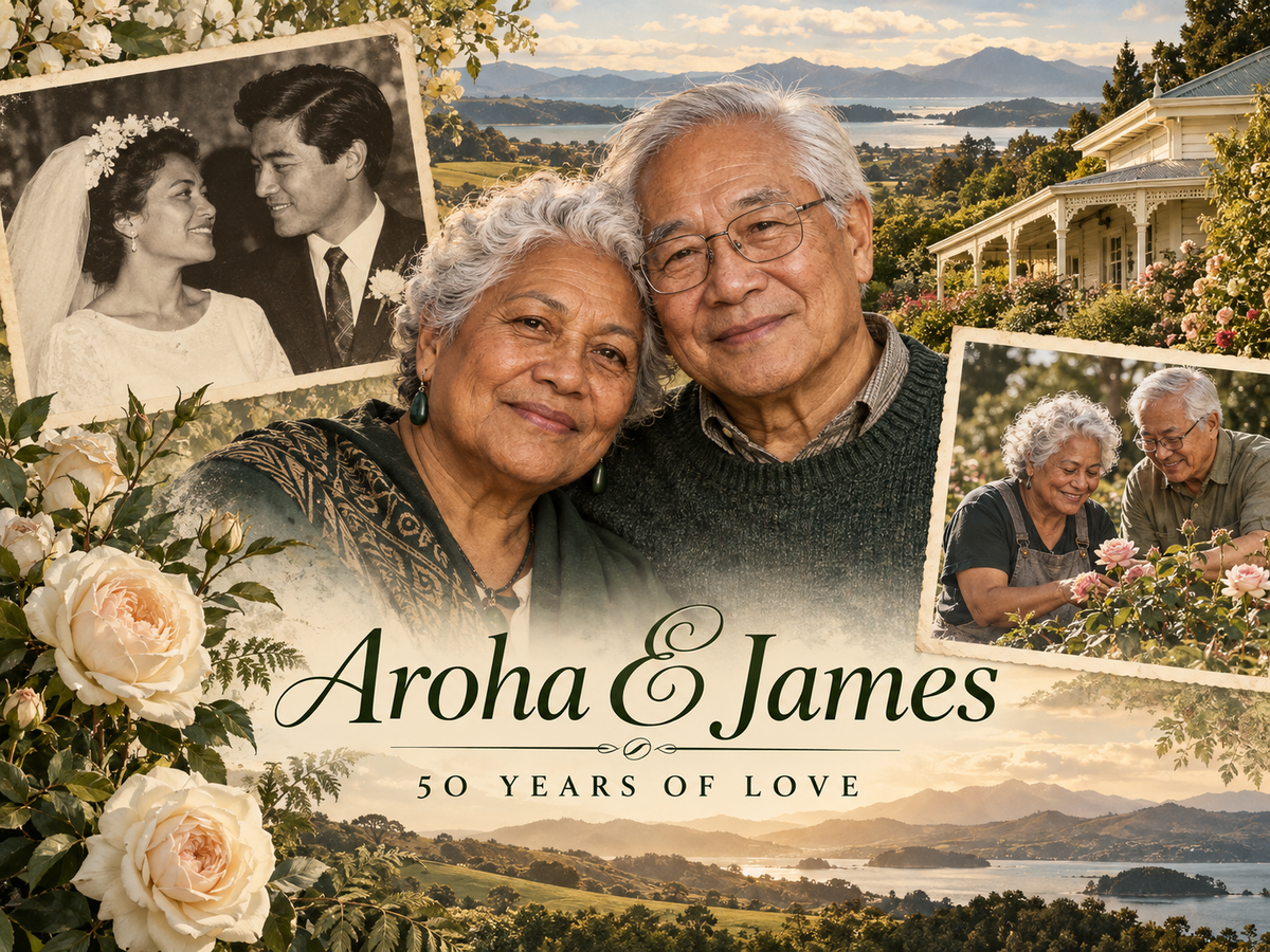 Premium Custom anniversary metal print sample artwork – fictional sample design by Mahi Wairua
