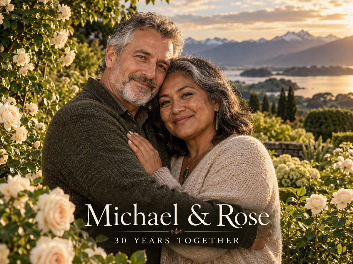 Standard anniversary metal print sample artwork – fictional sample design by Mahi Wairua