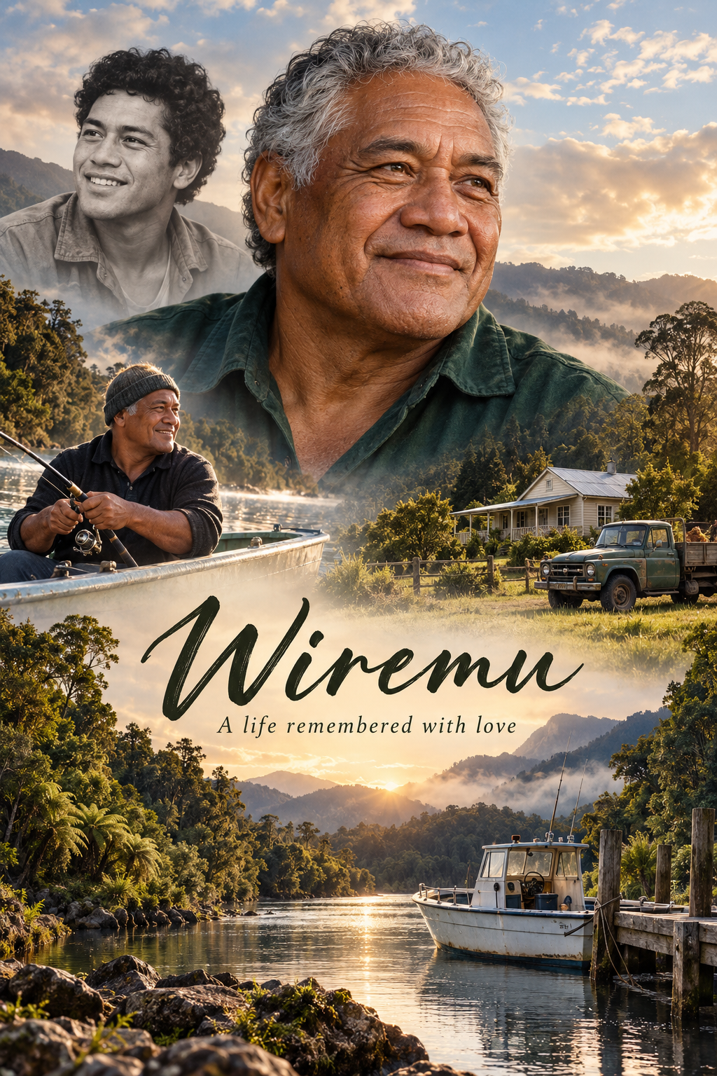 Premium Custom memorial metal print sample artwork – fictional sample design by Mahi Wairua