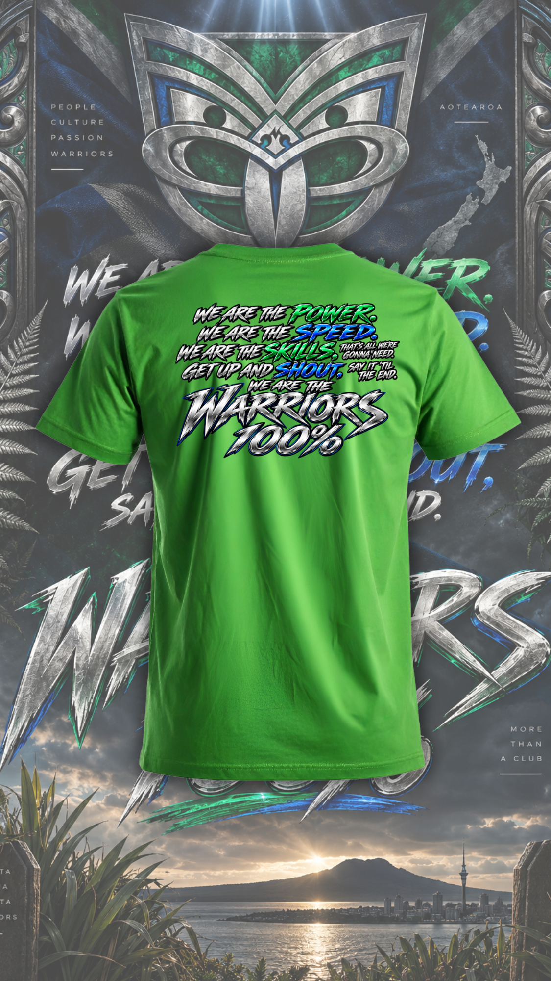 Warriors HAKA 100% Supporter Tee 2026 | Mahi Wairua