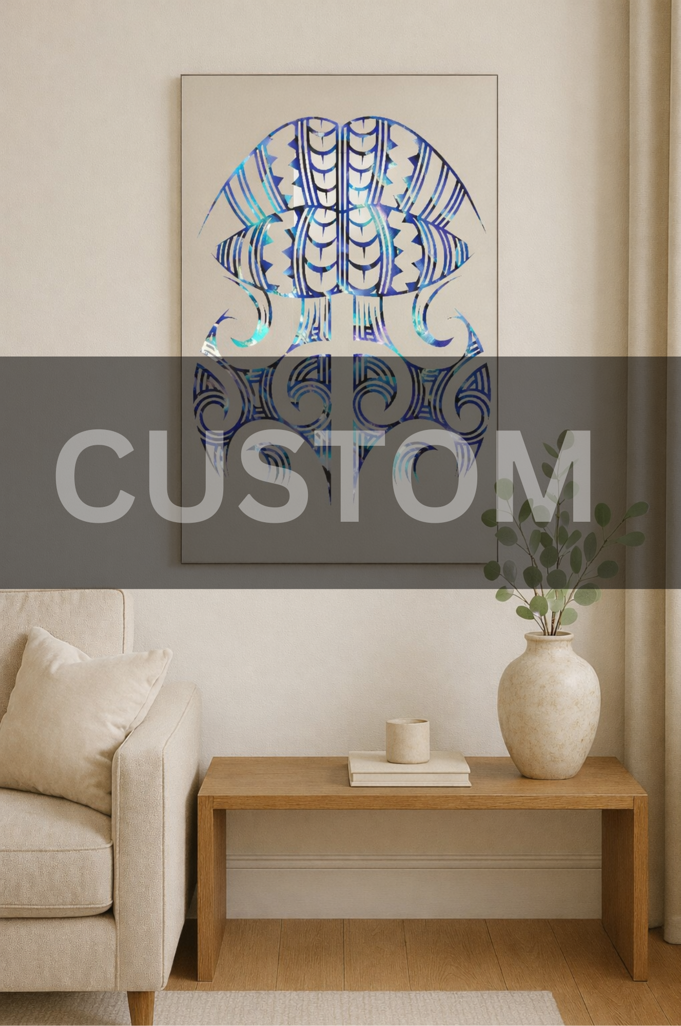 Custom Moko Kauae Mirror NZ – Personalised Honu Pāua Shell Mirror | Mahi Wairua