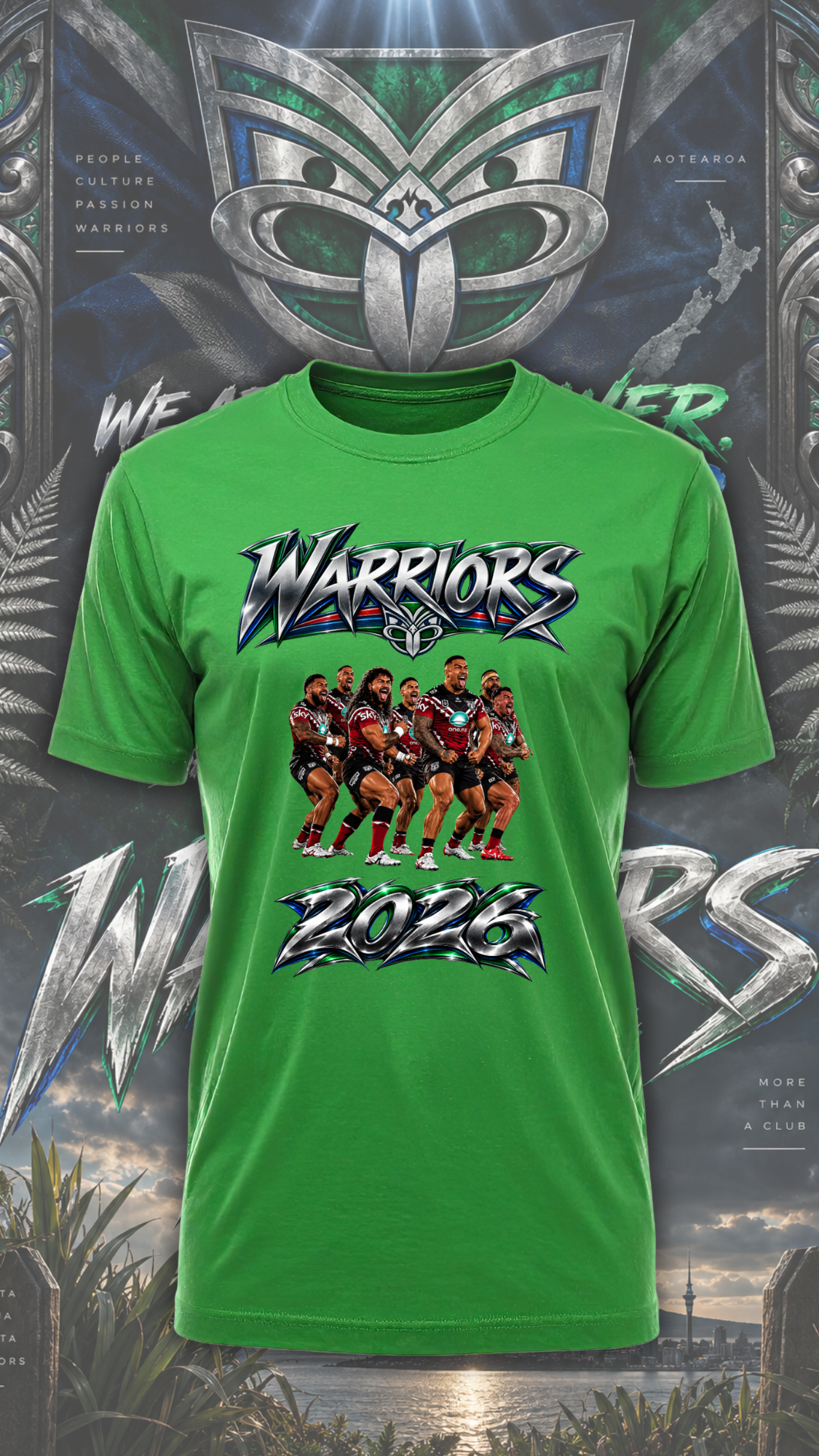 Warriors HAKA 100% Supporter Tee 2026 | Mahi Wairua